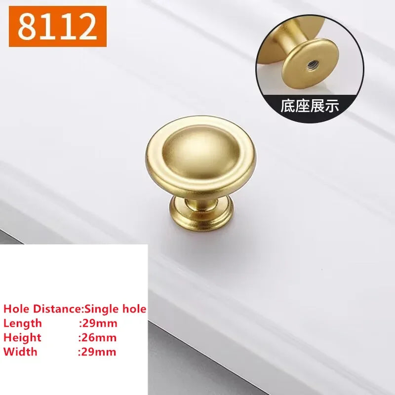 Pearl Gold Aluminum Cabinet Drawer Handle & Furniture Knob