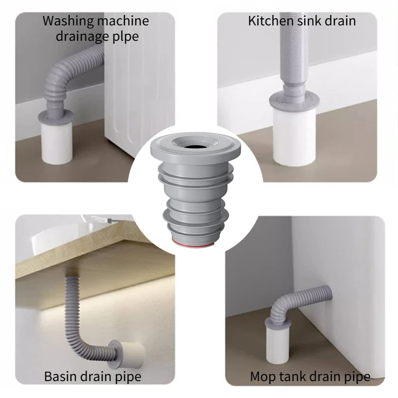 Sink Plug Sewer Pipe Sealing Ring Water Plug Floor Drain Shower Stopper Bathroom Accessories 70-75mm Silicone Drains Kitchen Oasis Select