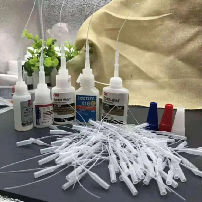 50/300pcs Adhesive Dispenser Accessories Fine Glue Nozzle Plastic Glue Bottle Head Glue Applicator Precision Suitable For Making Oasis Select