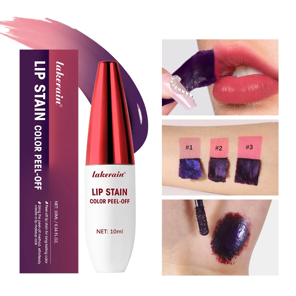 Peel Off Rose Pink Lip Gloss Matte Outline Contour Tattoo Lip Stain Waterproof Transfer Resistant Tear Off Natural Lip Tint Oasis Select