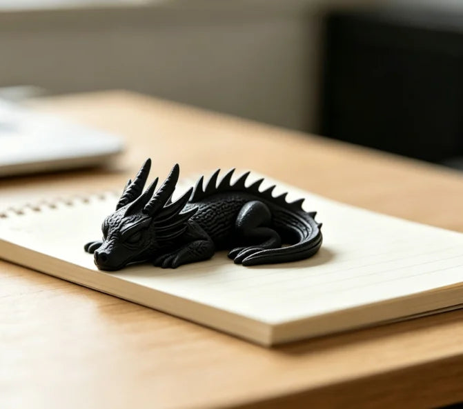 Cute Miniature Sleeping Dragon Statue 3D Printing Creative Dragon Figurine Handicraft Ornament Desktop Garden Bonsai Decor Gifts Oasis Select Puppy dragon1 6.9x4.6x2.5cm