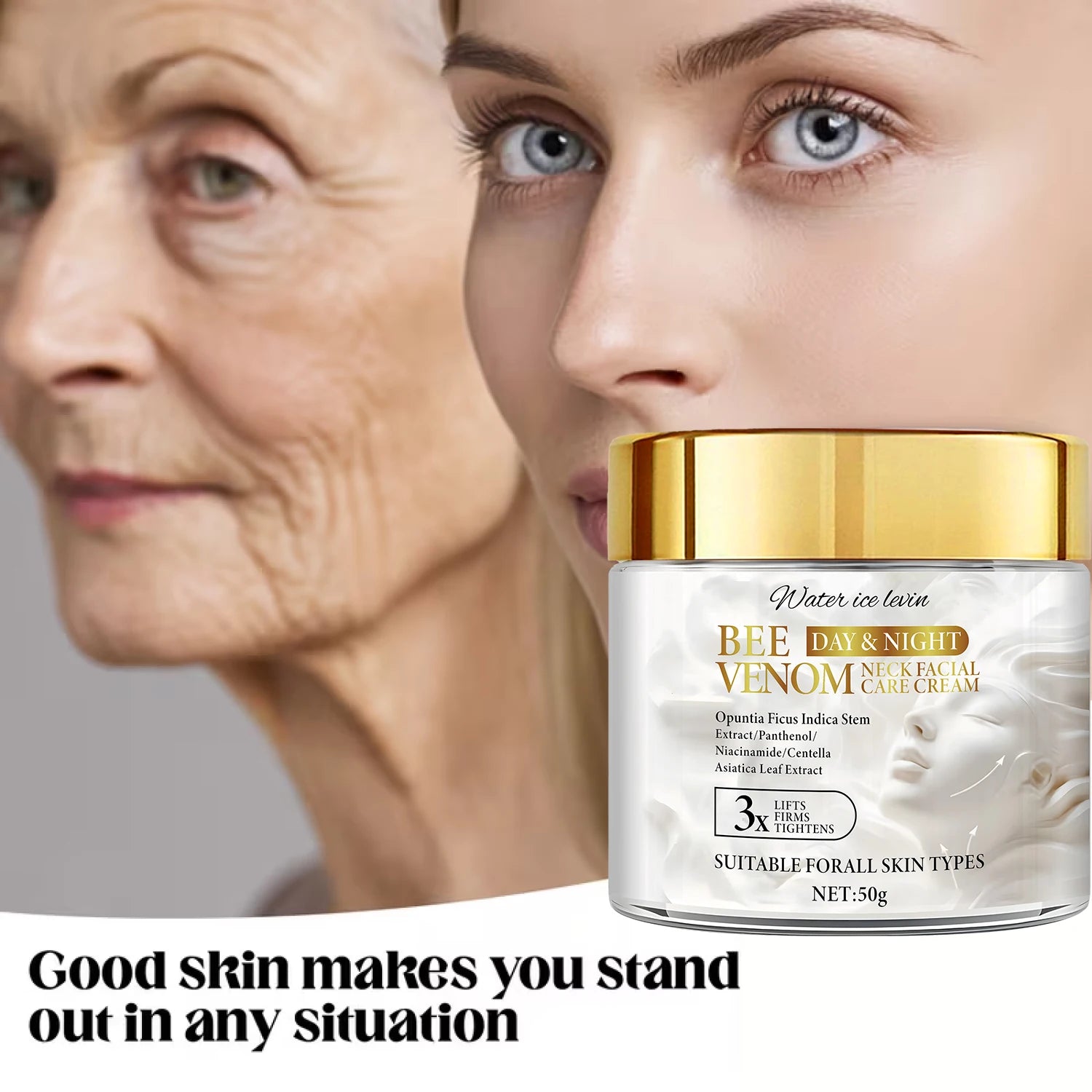 Bee Venom Neck & Face Firming Cream – Collagen & Hyaluronic Acid Facial Firming Cream Oasis Select