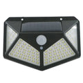 100 LED Solar Wall Lamp All Sides Luminous Motion Sensor Human Induction Courtyard Waterproof Stairs Outdoor Wall Light Oasis Select 100 LED White Light