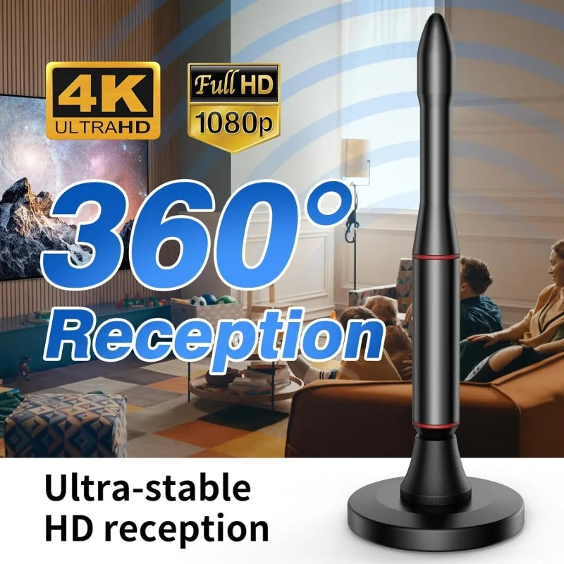 DVB-T HD Indoor TV Antenna with Amplifier Active HDTV DTMB Antenna for Clear Reception Oasis Select