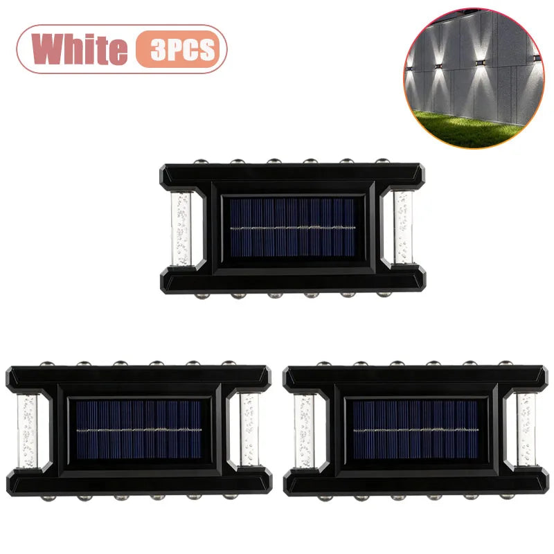 1-5PCS Solar Wall Wash Lights Outdoor IP65 Waterproof LED Warm White Landscape Lighting for Garden Yard Patio Ambient Decor Oasis Select White-3PCS