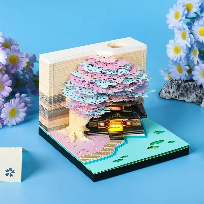 Treehouse 3D Desktop Calendar Sticky Notes Creative Crafts Souvenirs Paper Carvings Memo Pad New Year Gifts Office Ornament Oasis Select PR calendar