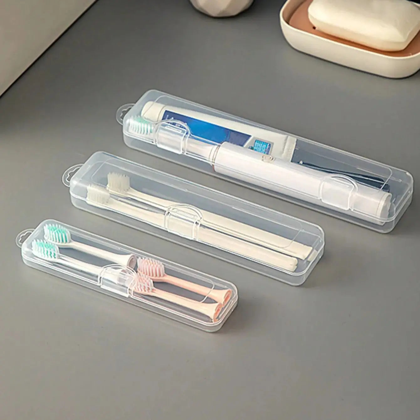 Travel and Business Portable Transparent Toothbrush Box Electric Toothbrush Breathable Long Term Flip Storage Box Oasis Select SML