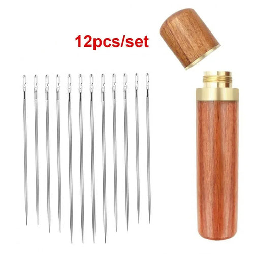12/Pcs/Set Blind Needle Stainless Steel Sewing Sewing Tools Pins Cylinder Embroidery Knitting Needles Container Storage Boxes Oasis Select