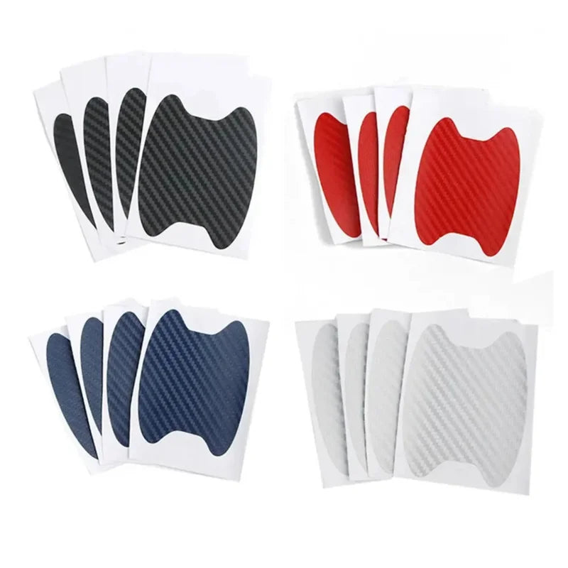 4 pcs/Set Car Door Sticker Carbon Fiber Scratches Resistant Cover Auto Handle Protection Film Exterior Styling Car Accessories Oasis Select