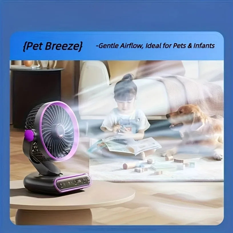 Smart Desktop Circulation Fan 4 Modes And 100 Adjustable Speeds Cooling Fan for Bedroom Office Living Room And Outdoor Oasis Select