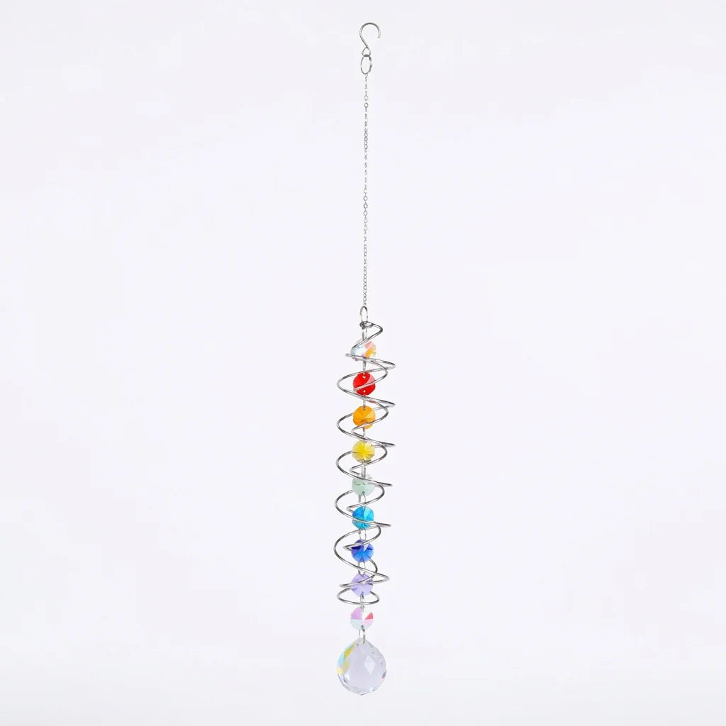 3D Spiral Crystal Suncatcher – Rainbow Maker Window Hanging