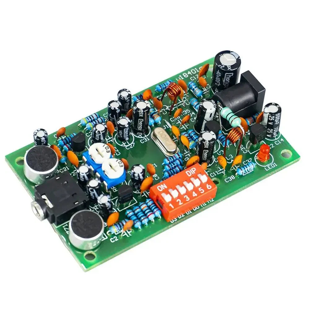 FM Transmitter Kit for DIY Electronics Projects 76mm x 47mm Green PCB with PLL Circuit and Audio Input Support Oasis Select