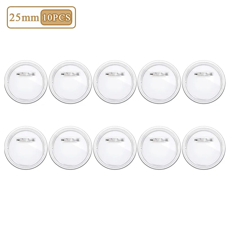 10/30/50PCS Acrylic Badge Pins with Snap Closure Reusable Transparent Pins for DIY Crafts Photo Walls and Custom Buttons