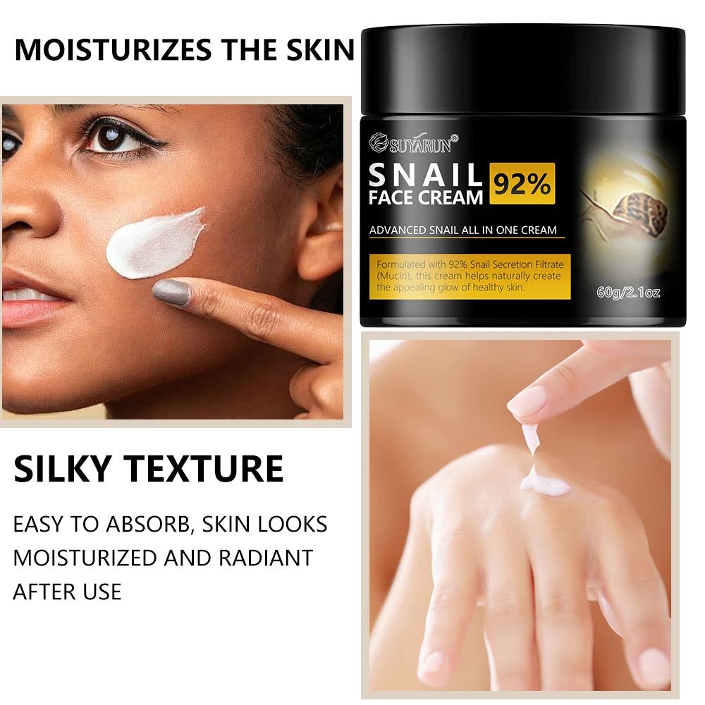 SUYARUN Snail Cream – 24H Hydrating Anti-Aging Moisturizer Snail Face Cream Oasis Select