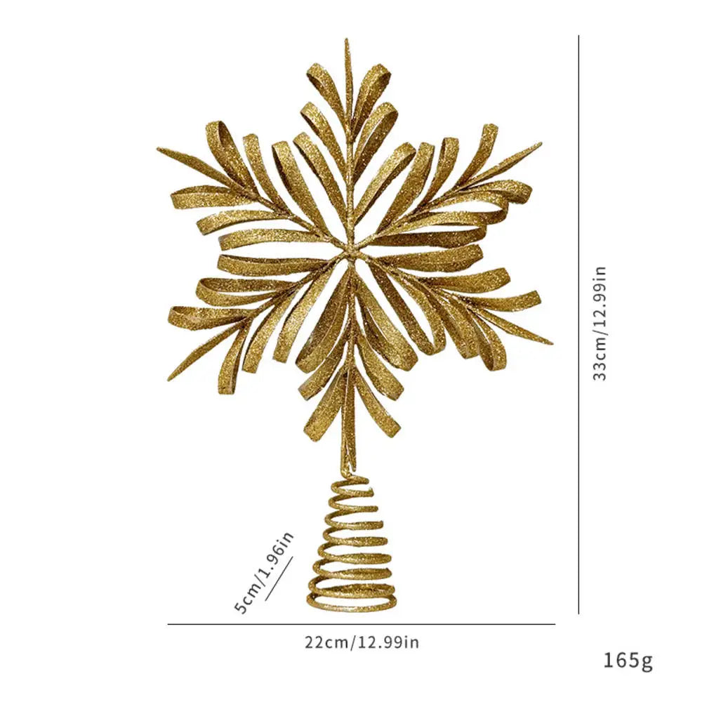 LED Christmas Tree Star Topper – Glitter Iron Ornament 20–30cm