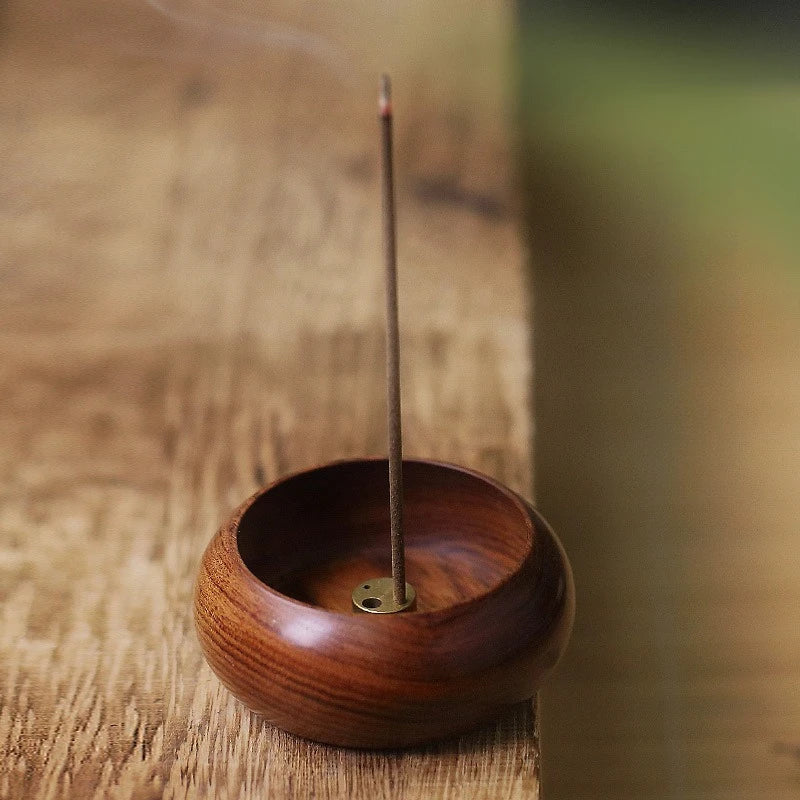 Solid Wood Incense Holder Ash Catcher Bowl – 4-Hole Burner Incense Holder Oasis Select
