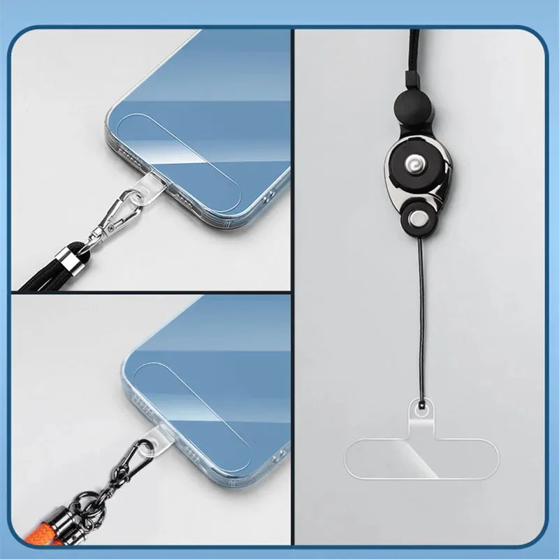 1/3/5Pcs New Transparent Mobile Phone Lanyard Straps Patch Replaceable Fixed Card Shell Connection Pendant With Lanyard Hole Oasis Select