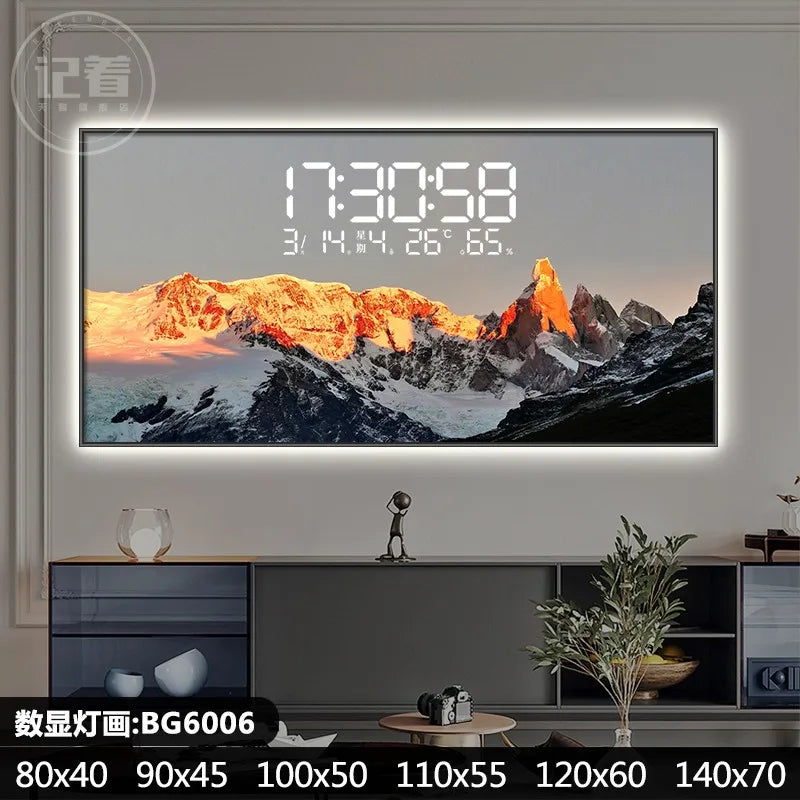 Permanent Calendar Electronic Wall Clock Guest Restaurant Decorative Painting Large Screen LED Lights Plug-in Wall Clock Oasis Select BG6006 90CM X 45CM