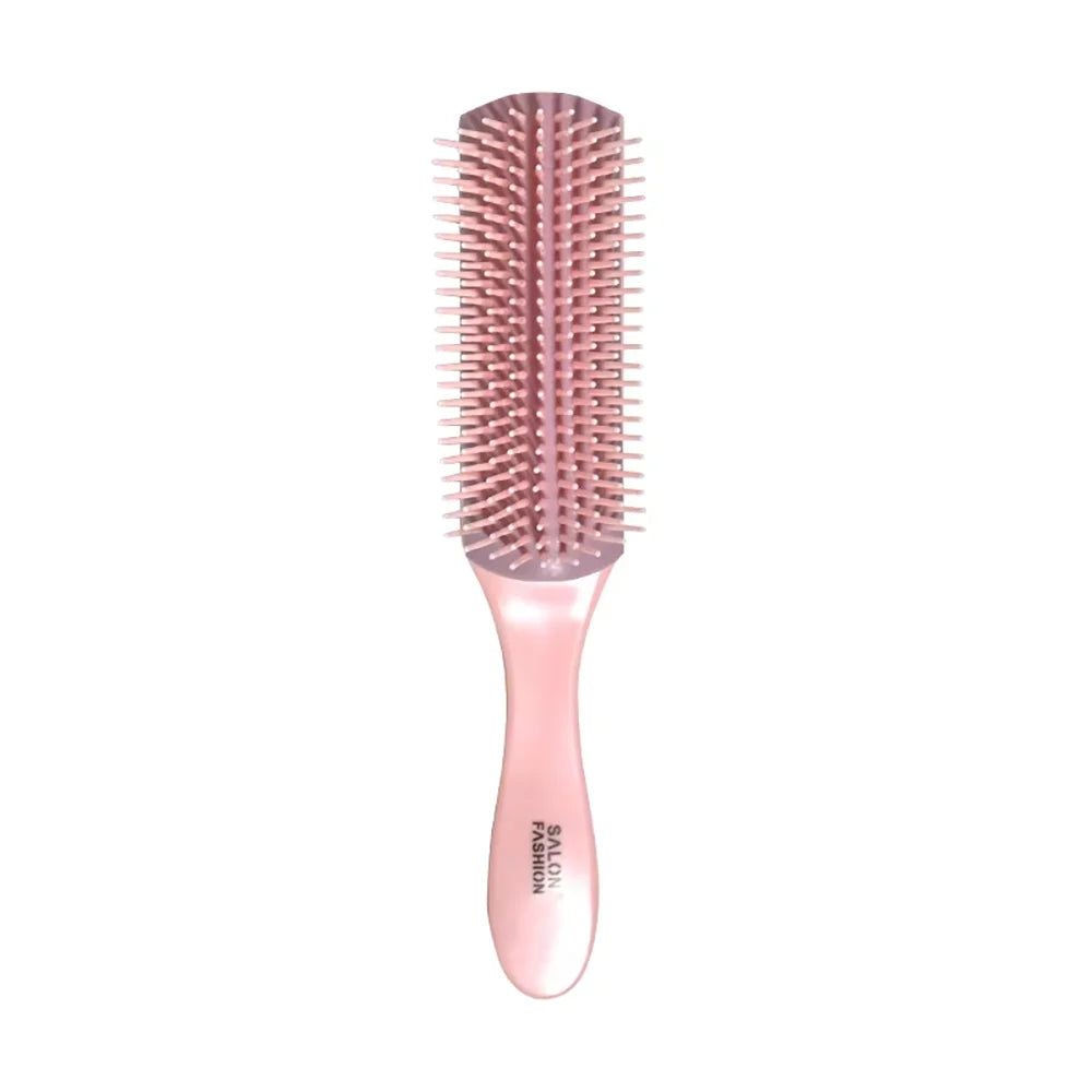 9-Row Detangling Hair Brush – Cushion Scalp Massage Comb Detangling Hair Brush Oasis Select MR140-pink