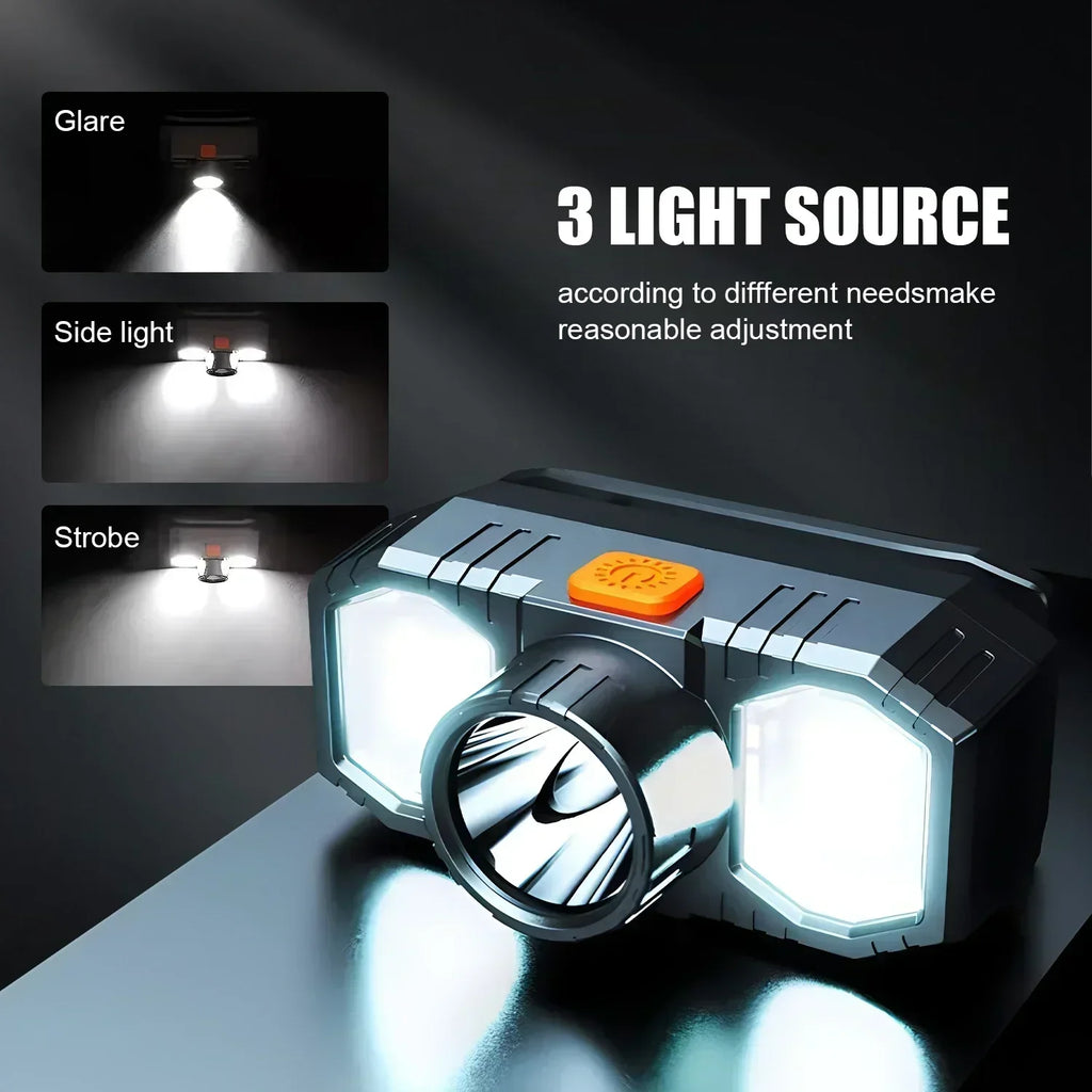 KDULIT COB+XPE Powerful Headlamp USB Rechageable Headlight Portable Fishing Camping Outdoor Waterproof Head Lamp Work Flashlight Oasis Select