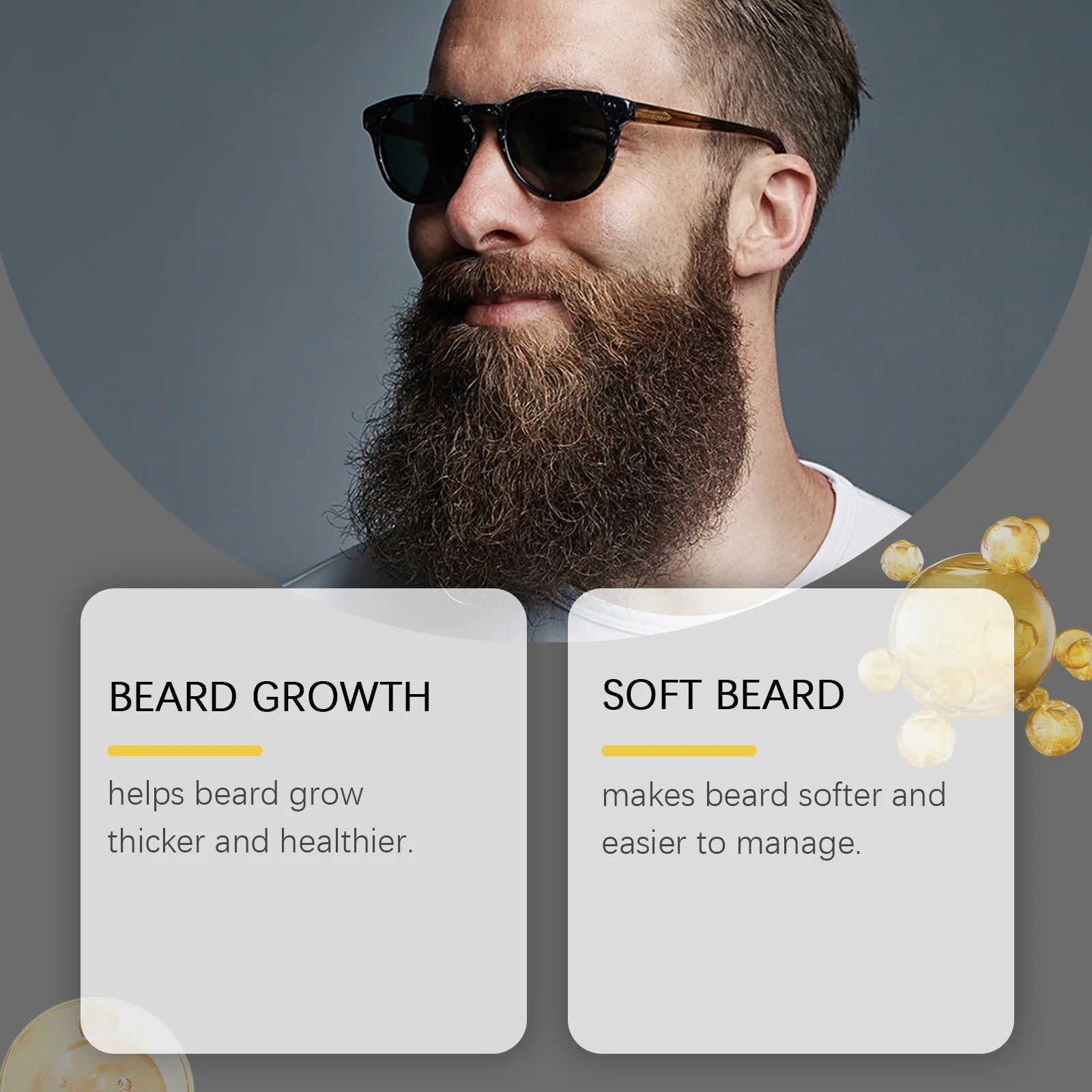 Beard Thickening Care Oil with Roller Ball 0.25mm Strengthen Hair Roots Nourishing Soften Beard Oil for Men Grooming Beard Care Oasis Select