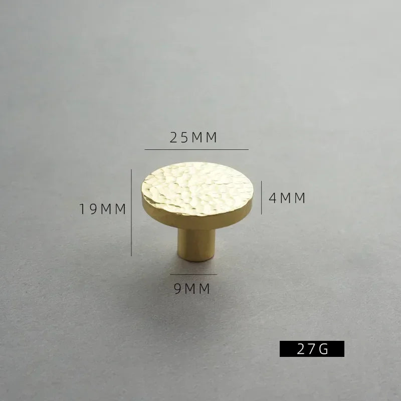 Nordic Solid Brass Furniture Knobs Golden Unique Pattern Cabinet Knobs and Handles Shoe Cabinet Bookcase Drawer Knobs Oasis Select Gold Small-25mm 1 piece
