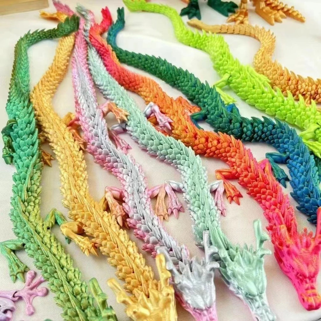 3D Printing Chinese Dragon Landscaping Ornaments Handicrafts Joints Movable Creative Figure Decoration Children's Gift Toys Oasis Select