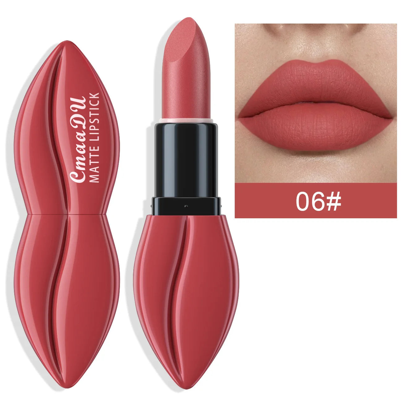 CmaaDu Matte Velvet Lipstick – Waterproof, Long-Lasting Nude & Red