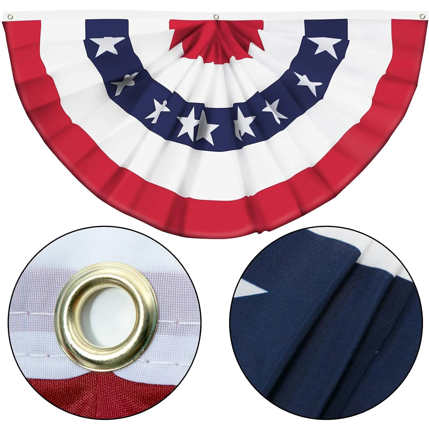 American Independence Day Decorations Draped Half-circle Flags Scalloped Flags Are Arranged in The Outdoor Courtyard Oasis Select