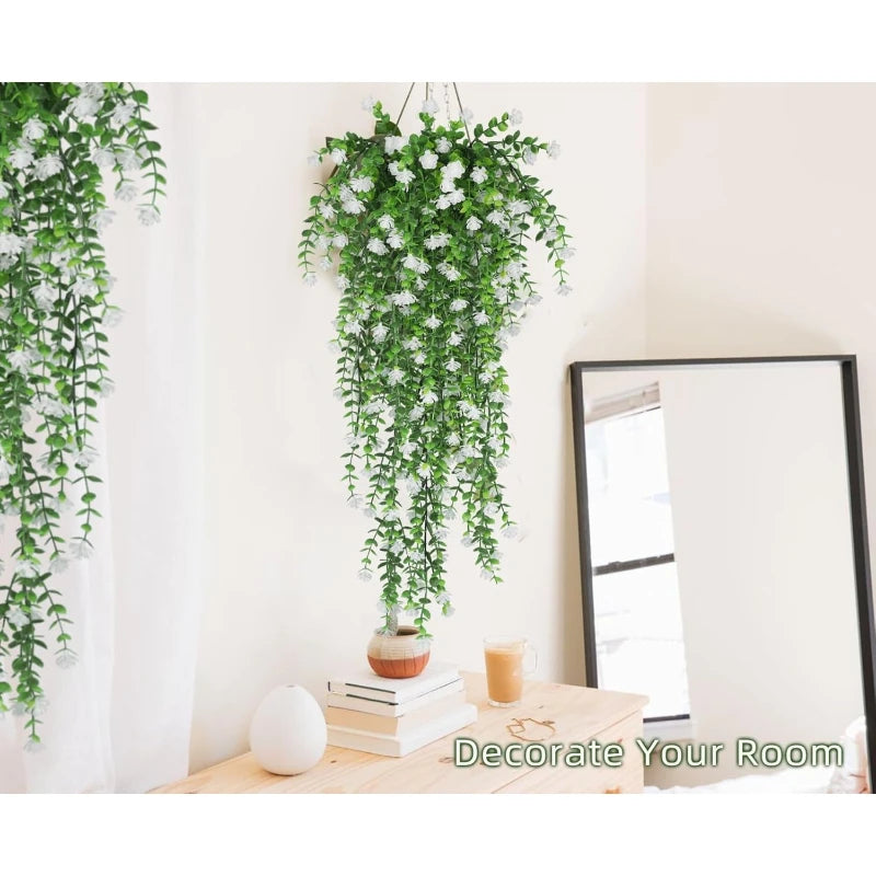 3PCS Artificial Eucalyptus Garland Faux Hanging Vine Realistic Greenery Boho Wedding Arch Patio Farmhouse Home Decor Plants Oasis Select