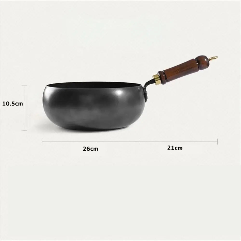 Wrought Iron Flat Bottom Wok – Uncoated Nonstick Stir Fry Pan