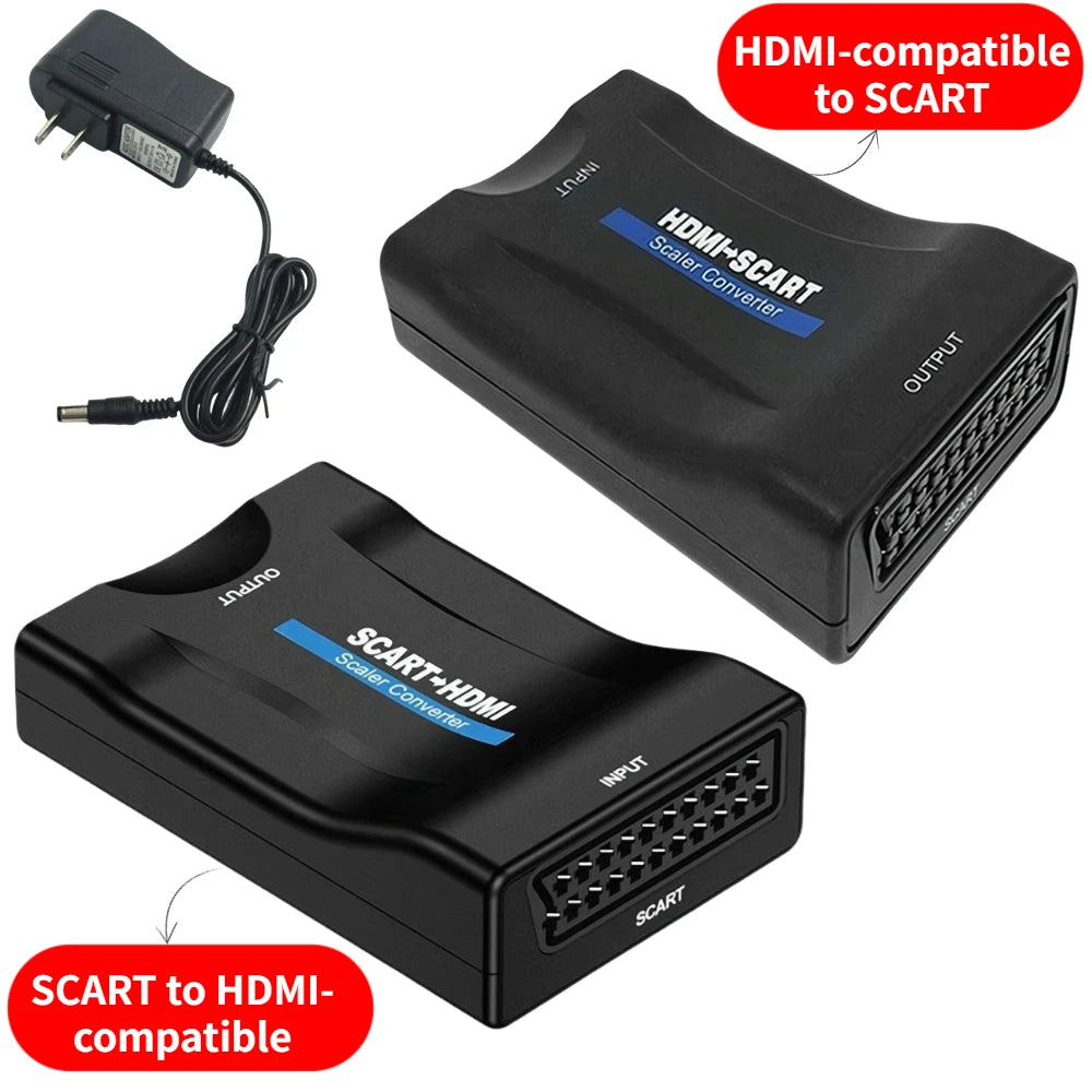 SCART to HDMI 1080P Upscale Converter – Plug & Play