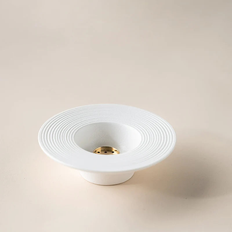 Creative Japanese Ceramic Incense Burner Household Simple Incense Holder Insert Indoor Incense Burner Holder Oasis Select WHITE