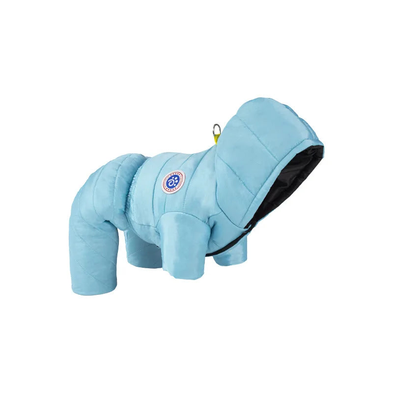 Dog Clothes Autumn and Winter Thickened Cotton Clothes Small Dog Teddy Bimi Bear Winter Warm Waterproof Four-legged Clothes Oasis Select lake blue 3XL 7.5-10kg