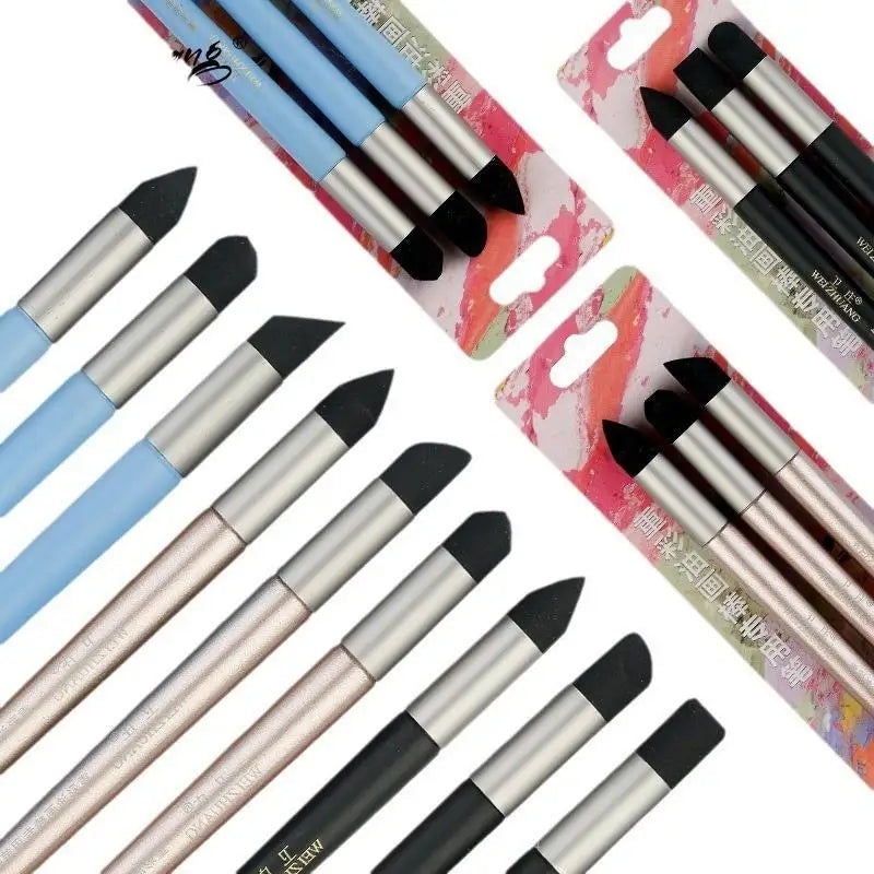 2/3Pcs Non-shedding Soft Sponge Mixing Stumps Multi Shape Tips Oil Pastel Smudge Pen for Art Exam Creation Use Oasis Select