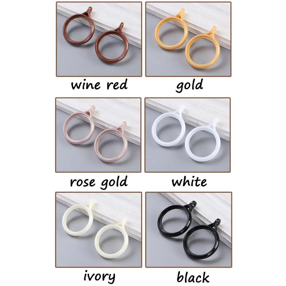 Elegant Strong Solid Color Simple Mute Thicken Curtain Rings Hanging Loop Buckle Roman Rod Clip Hook Curtain Accessories Oasis Select