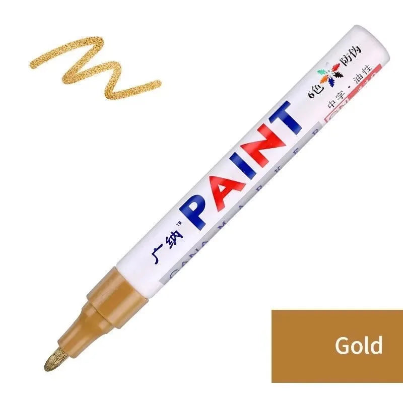 1pcs Permanent Waterproof Paint Marker Pen Car Tyre Rubber Tread Graffiti Artist Paintbrush School Office Supply Stationery Oasis Select Golden