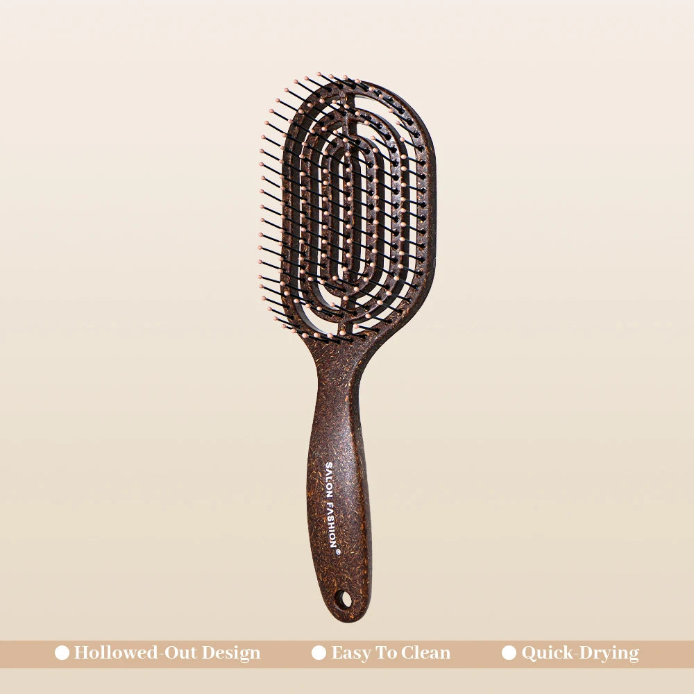 Hollow Hair Brush Detangling Comb Fluffy Nylon Anit- static Women Wet Scalp Massage Dry And Wet Use Salon Styling Tools Oasis Select 3173SY