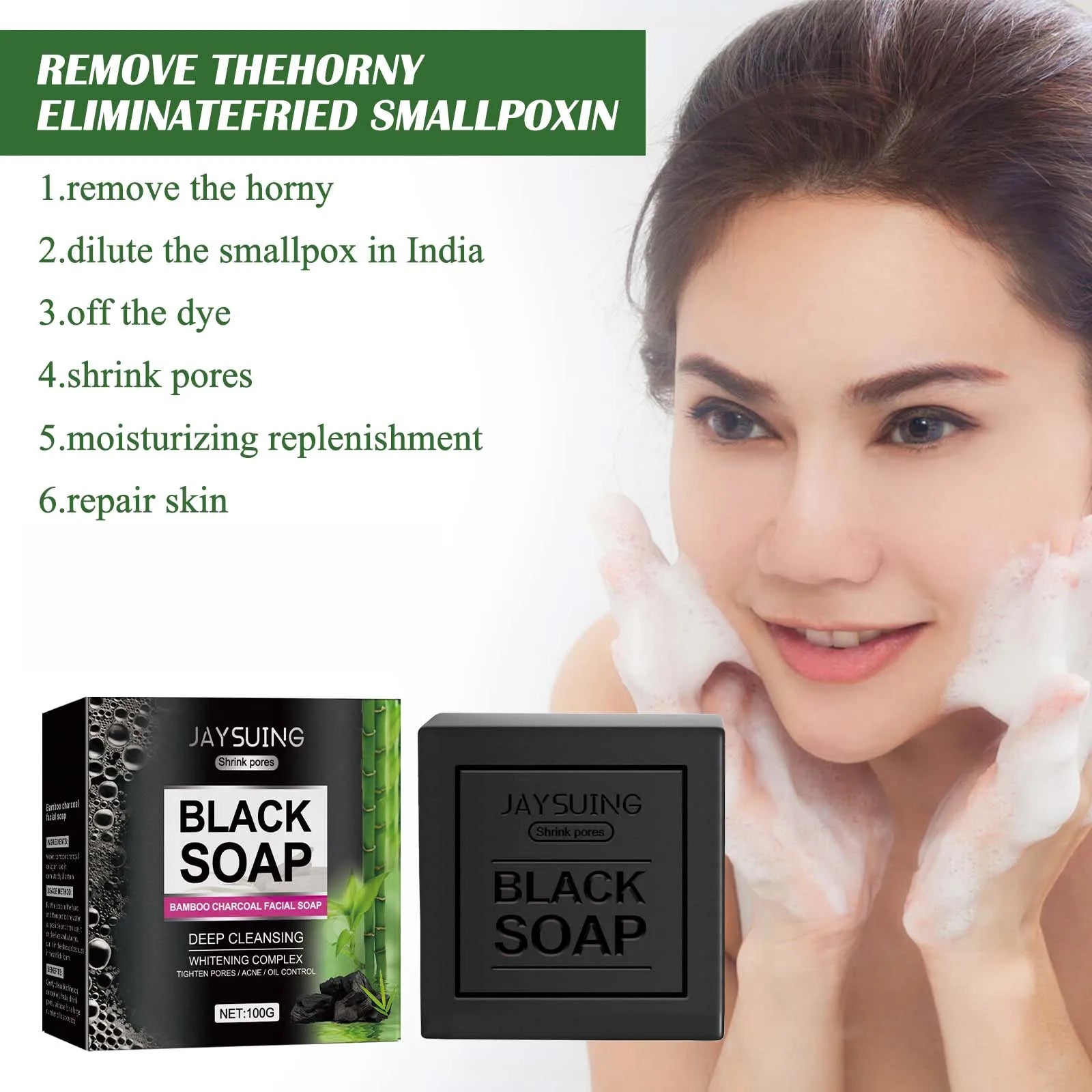 Bamboo Charcoal Face Soap – Blackhead Remover & Deep Cleanser Facial Cleansing Soap Oasis Select
