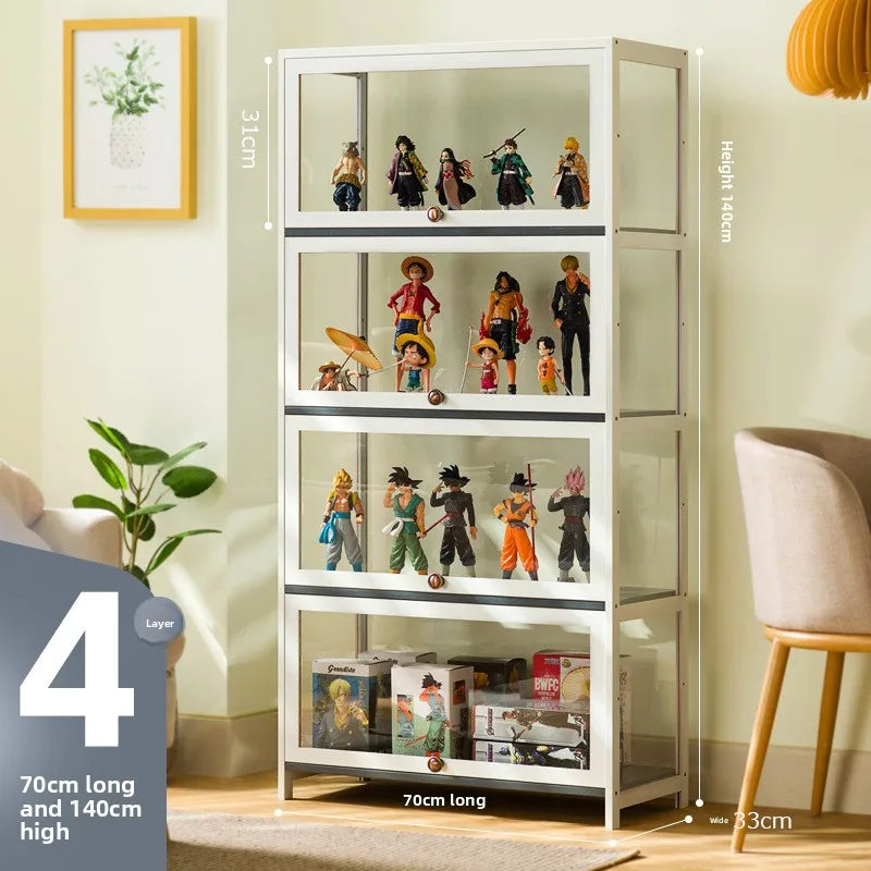 Figure display cabinet Floor-to-ceiling simple modern living room Layered shelves Household lockers Blind box display cabinet Oasis Select Four doors 70