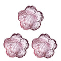 Pink Glass Bowls Set of 3/6, Small Dip Bowls Sauce Plates - Japanese Sakura Flower Cherry Blossom Shaped Bowl for Dessert Oasis Select 3pcs