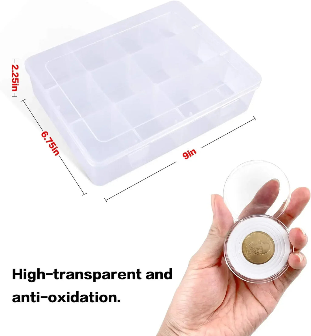 84-Piece Coin Capsules Set – 6 Sizes with Organizer Box