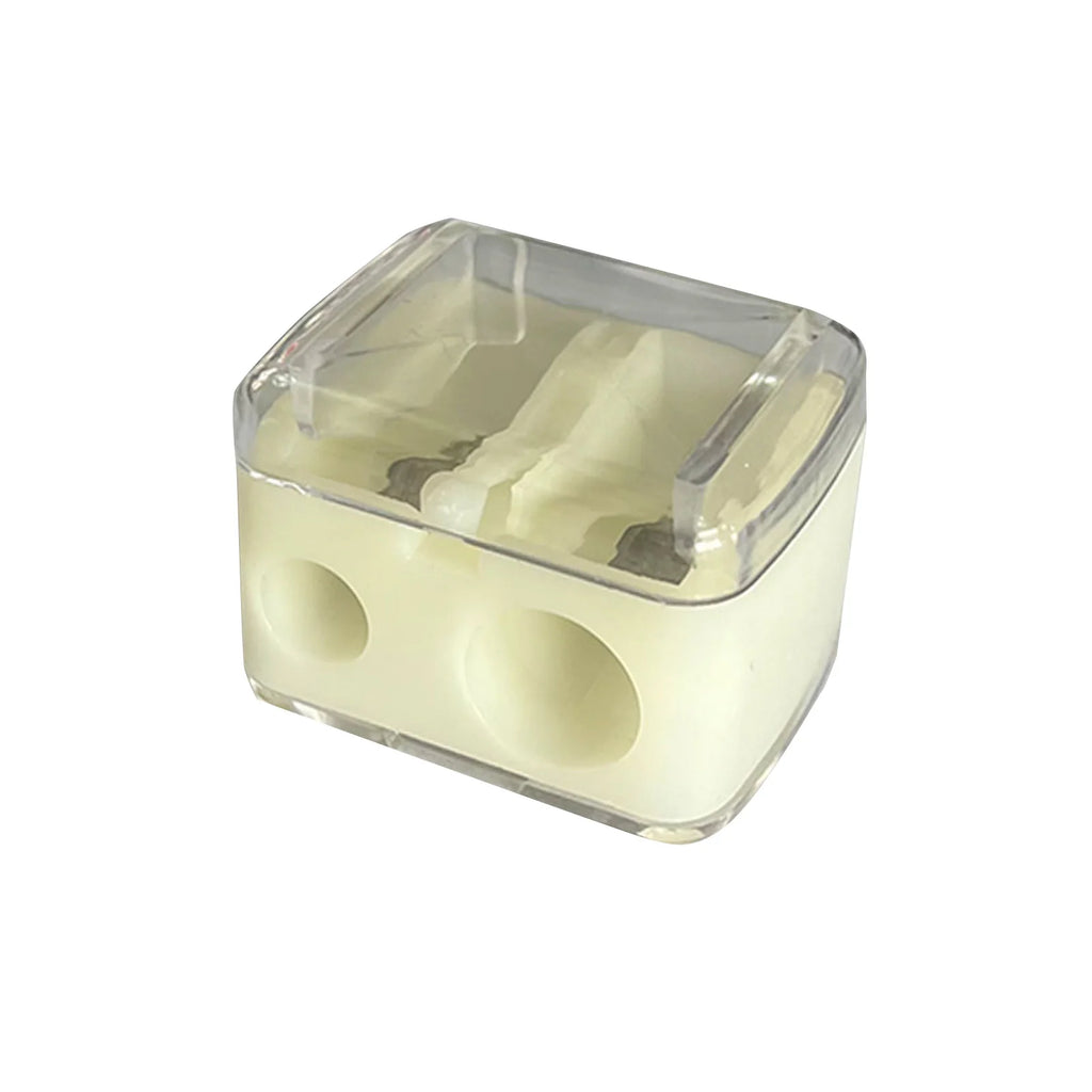 2-in-1 Double Hole Makeup Pencil Sharpener – Eyebrow & Liner Makeup Pencil Sharpener Oasis Select Beige