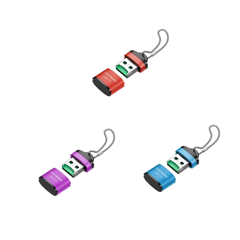1/2/3pcs Mini High Speed USB 2.0 Card Reader SD Memory Card Adapter For PC Computer Laptop Notebook Car Micro SD Card Reader Oasis Select 3pcs mix 1