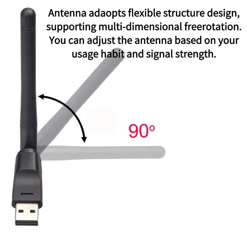 150Mbps Mini USB WiFi Adapter MT7601 Wireless Network Card wifi Receiver Dongle 802.11 b/g/n for Desktop Laptop Windows 2.4G Oasis Select