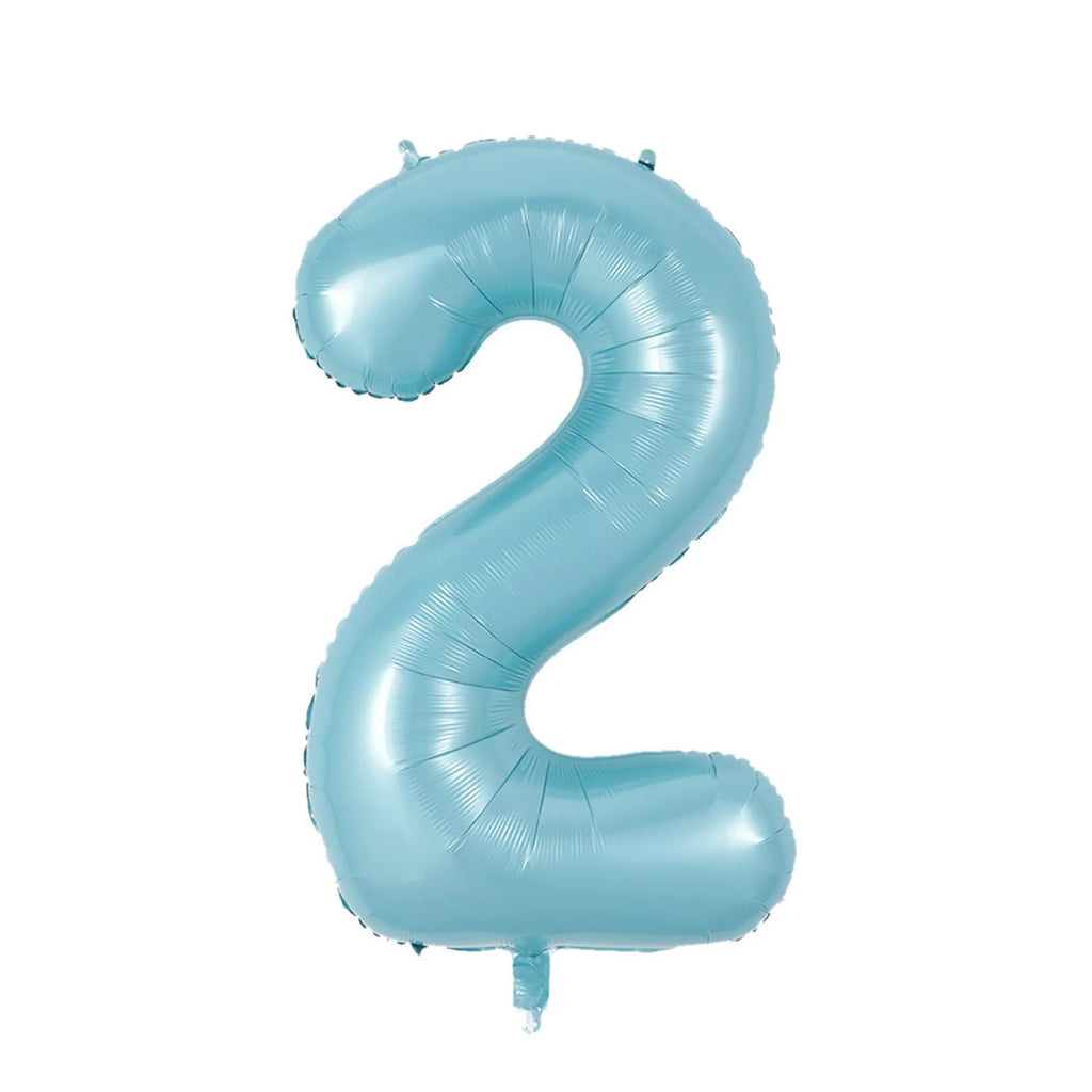 40inch Large Pearl Blue Number Balloons Jungle Safari Birthday Balloon Party Foil Balloon 0 1 2 3 4 5 6 7 8 9 globos Balls Oasis Select C One Size
