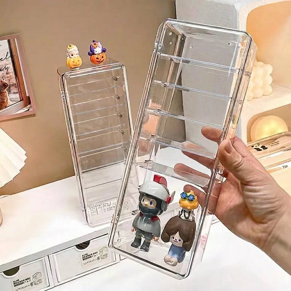 Transparent 8-Grid Display Storage Box with Detachable Dividers Dustproof Organizer for Mini Figurines Blind Boxes Oasis Select