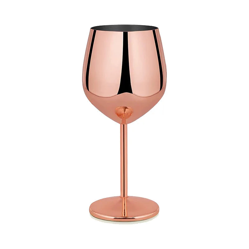 Cocktail Glass Nordic Stainless Steel Durable Tall Champagne Outdoor Metal Red Juice Wine Creative Cup for Bar Party and Home Oasis Select Rosegold