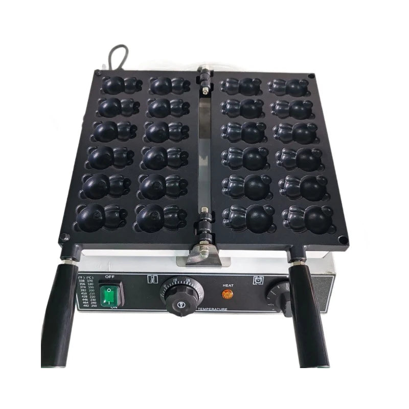 12-Slot Panda Waffle Maker 1500W | 110V/220V Dual-Sided Heat