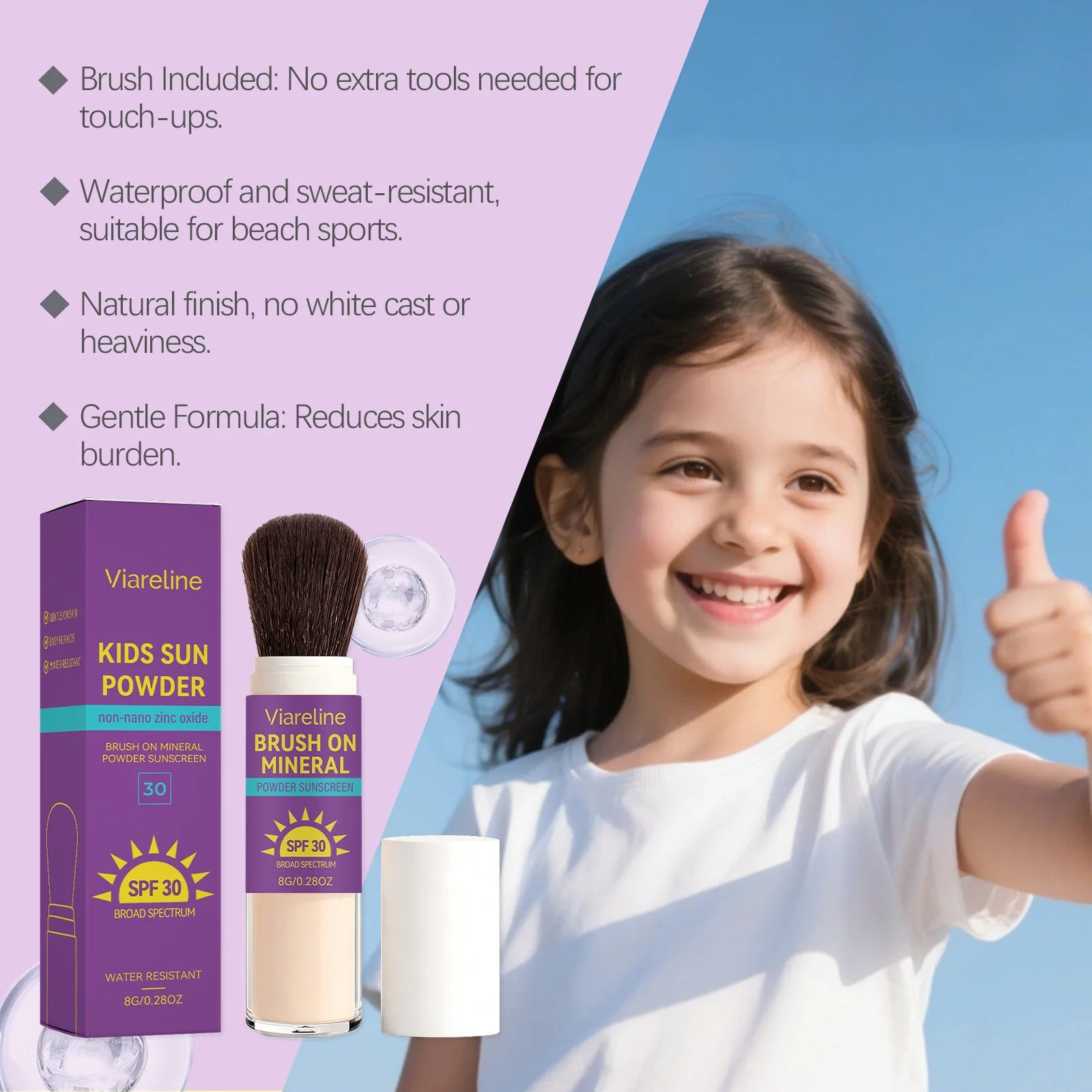 SPF30 Kids Sunscreen Powder – Broad-Spectrum UV Protection Kids Sunscreen Powder Oasis Select